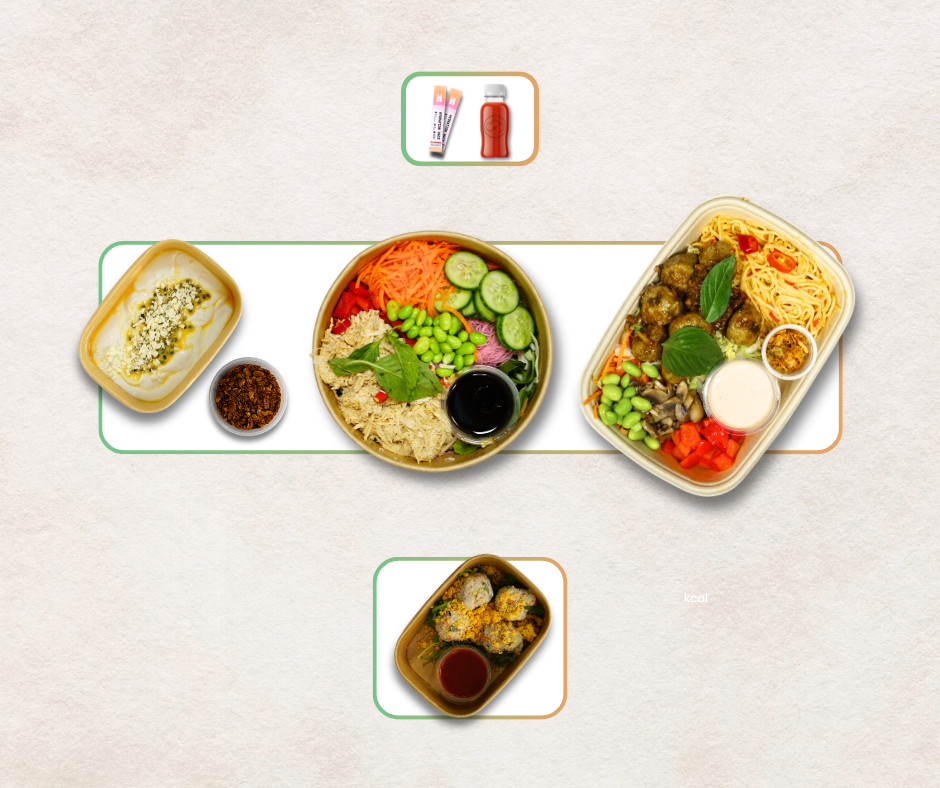 Full Day Meal Plan, 1850 to 1950 kcal a day with breakfast and snack, delivered in Dubai by Jetlagged Chef