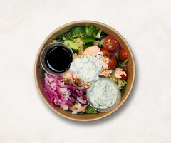 Greek Salmon Tzatziki Salad w/ Couscous