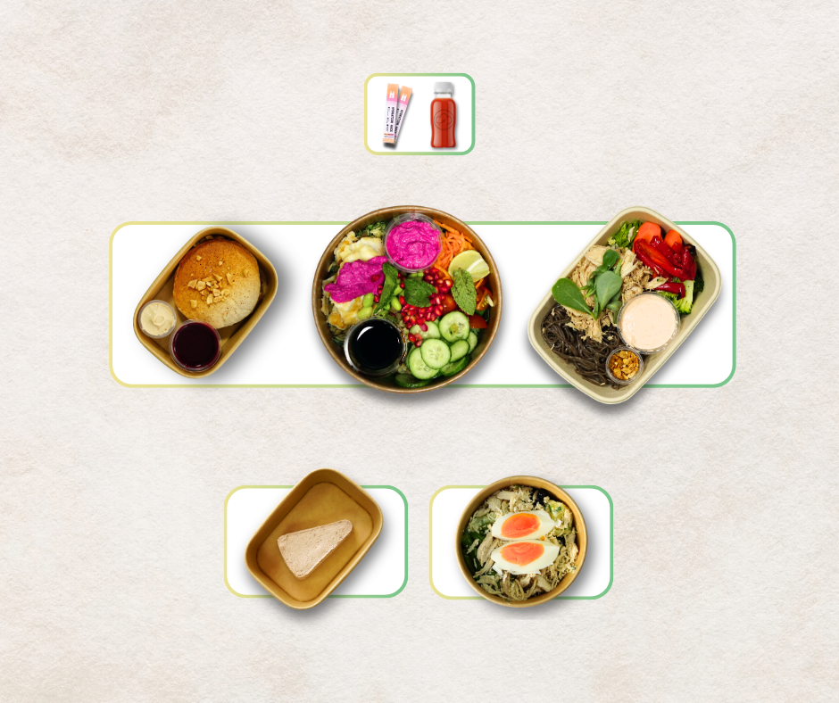 Full Day Meal Plan, 2050 to 2150 kcal a day with two snacks, delivered in Dubai by Jetlagged Chef